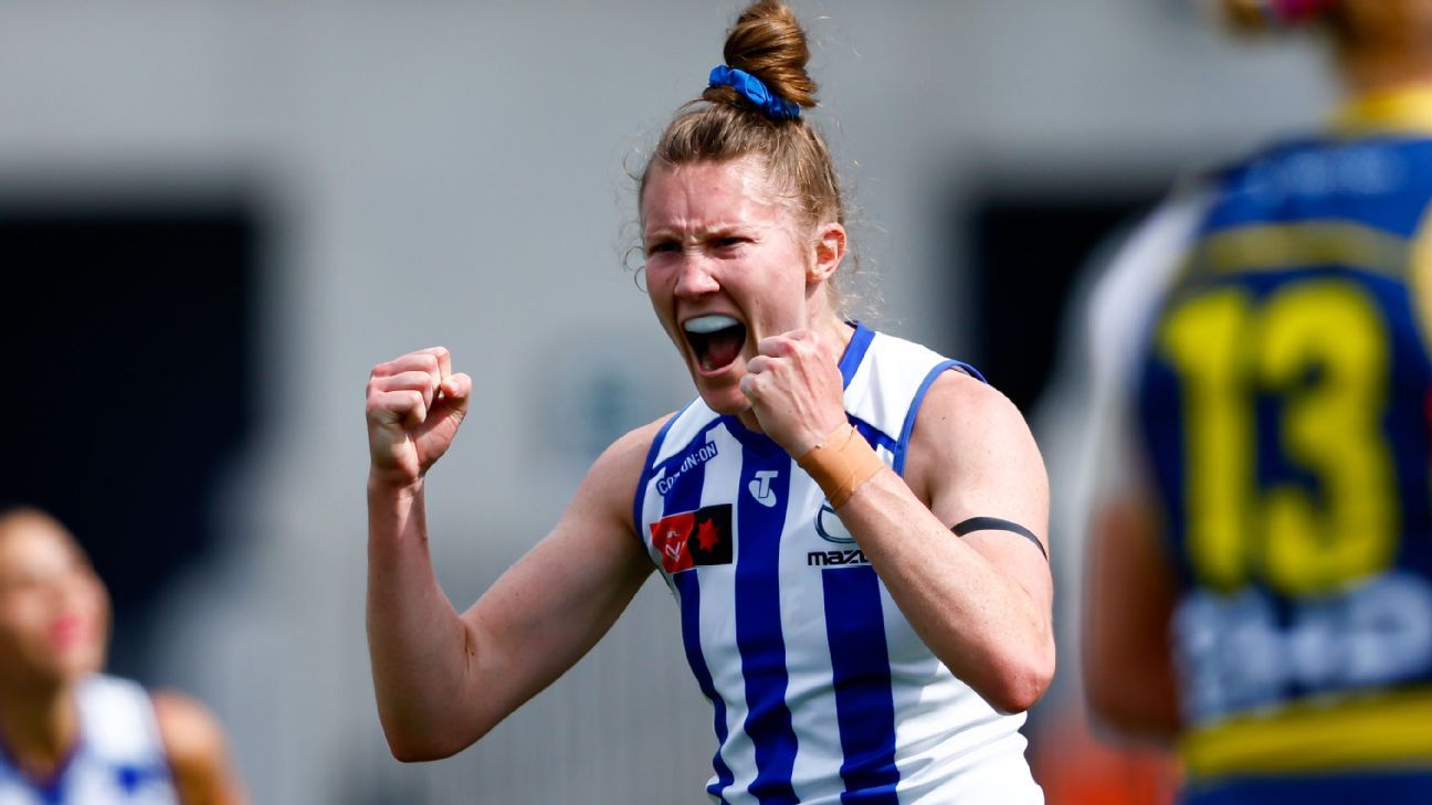 Aflw North Melbourne Kangaroos Win By One Point To Reach First Aflw Grand Final Espn 2501