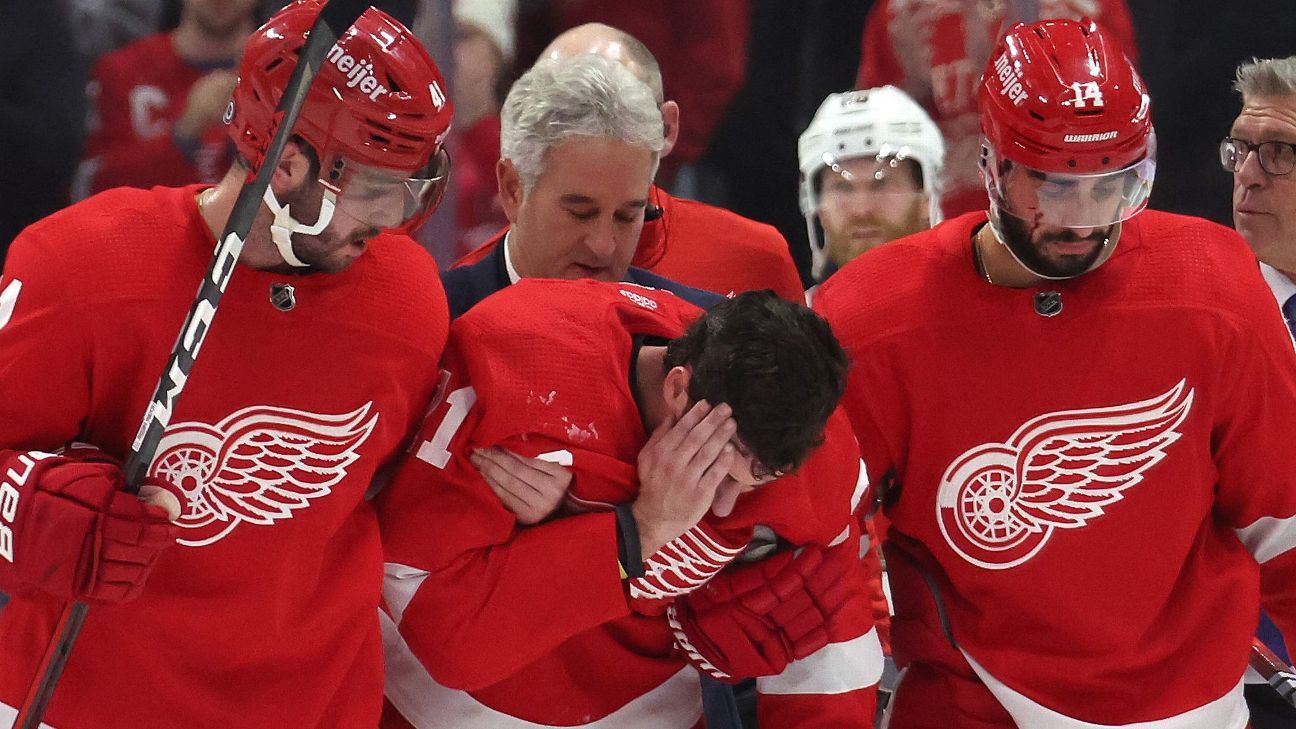 Jamie Benn's cross-check reminds Red Wings fans of hit to Dylan Larkin