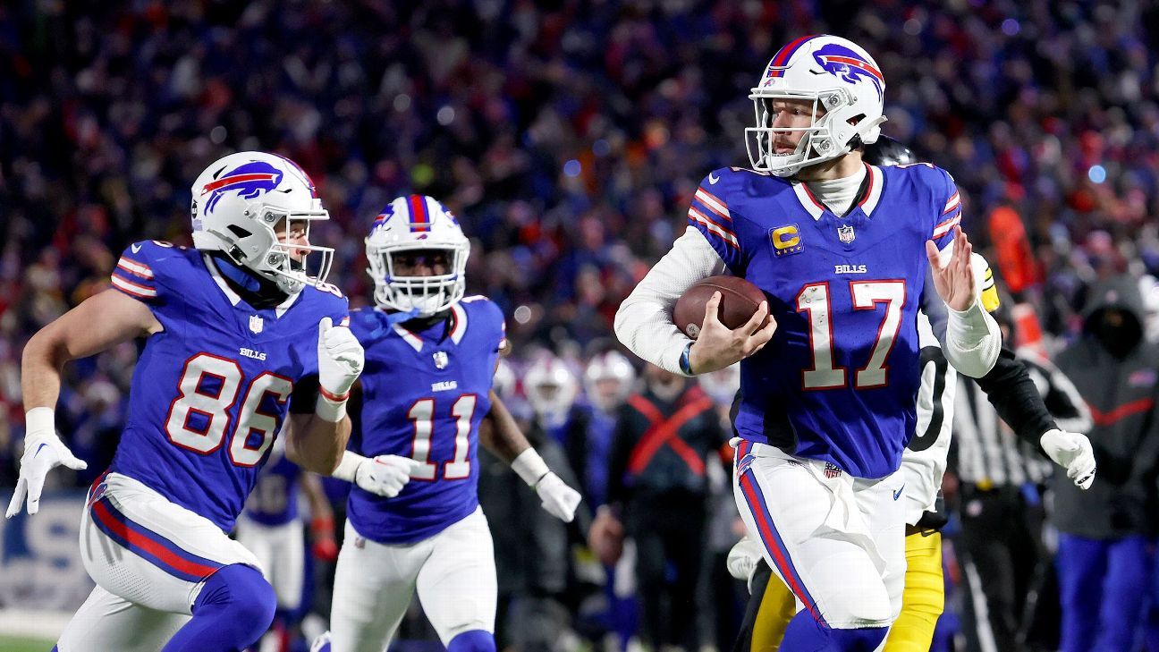 A corrida do TD de Josh Allen deslumbra Bills na vitória do Wild Card contra o Steelers