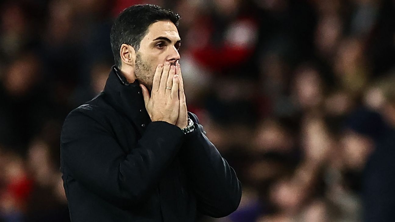 Arteta cannot escape scrutiny for Arsenal’s stoop for much longer