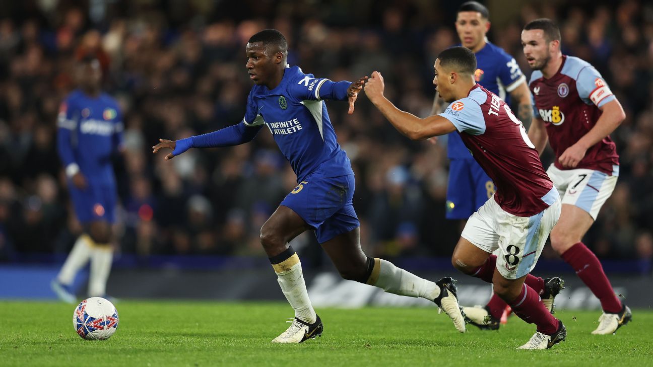 Moisés Caicedo, titulaire lors du match nul de Chelsea contre Aston Villa en FA Cup