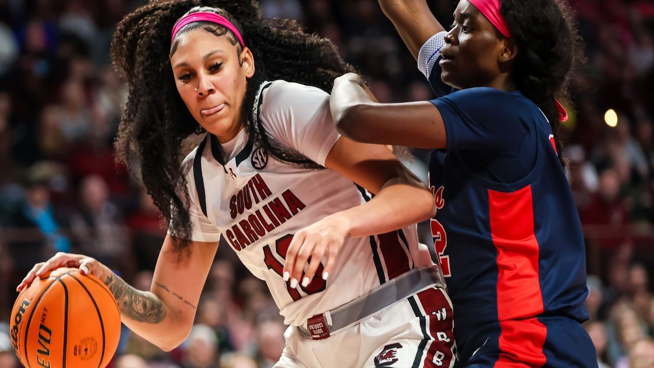 South Carolina's Kamilla Cardoso 'sore,' sits vs. Alabama ESPN