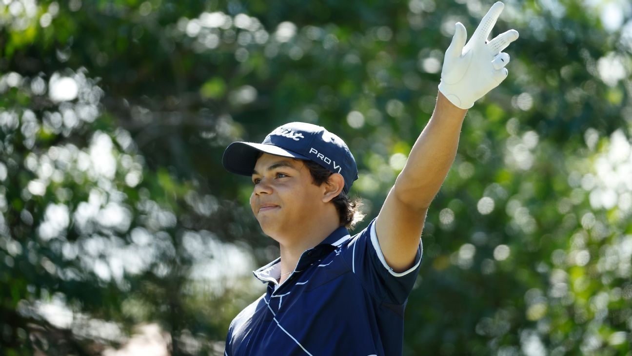 Woods' son takes shot at Open qualifier, cards 81