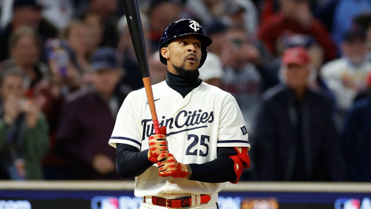 Twins scratch Buxton from lineup following HBP