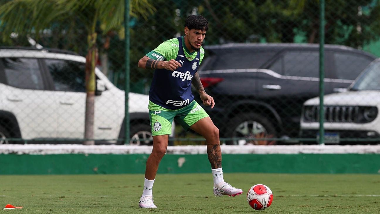 Gustavo Gómez volta aos treinos no Palmeiras após iniciar transição física.