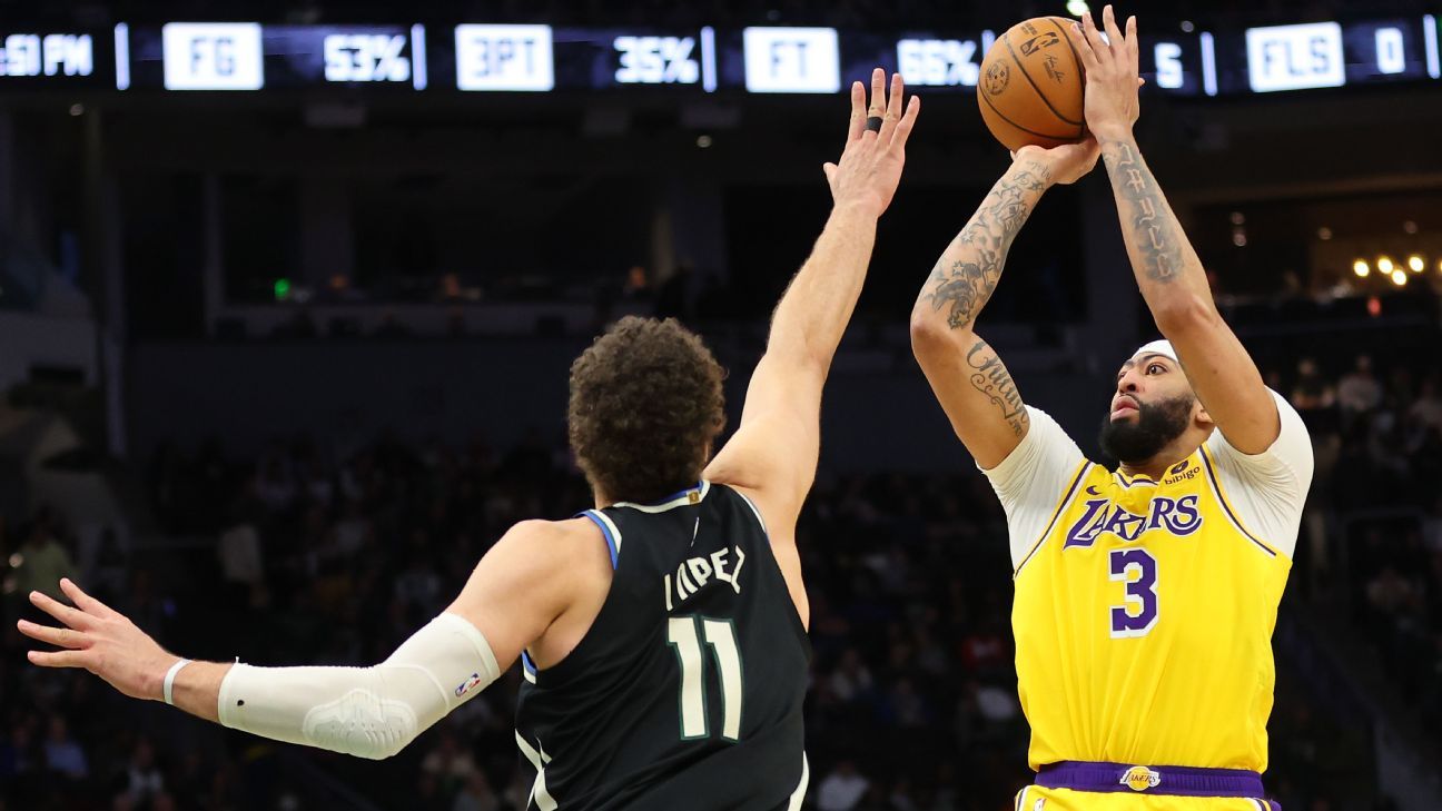 ‘Unpredictable’ Lakers rally from 19 down to beat Bucks in 2OT