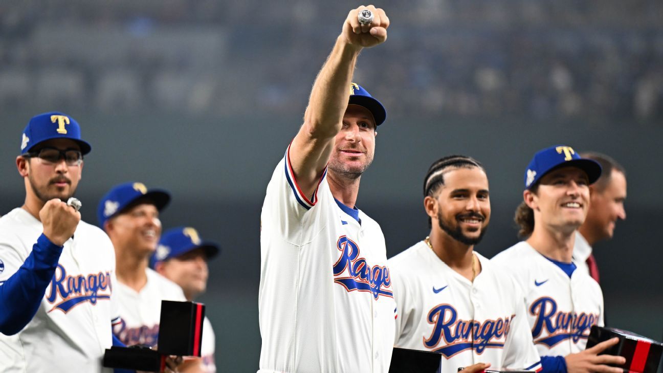 Rangers awarded 2023 World Series rings in pregame celebration