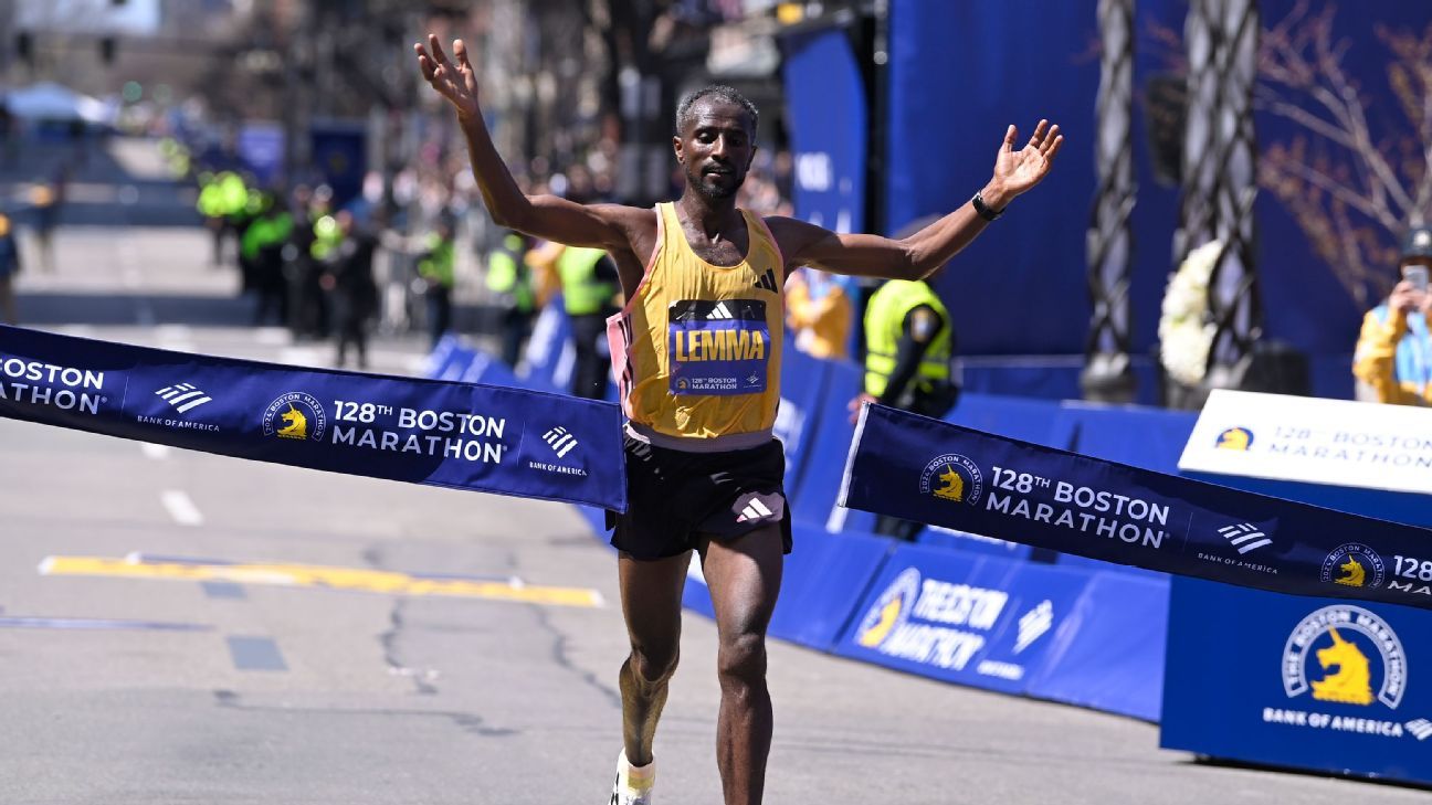 Sisay Lemma wins Boston Marathon men