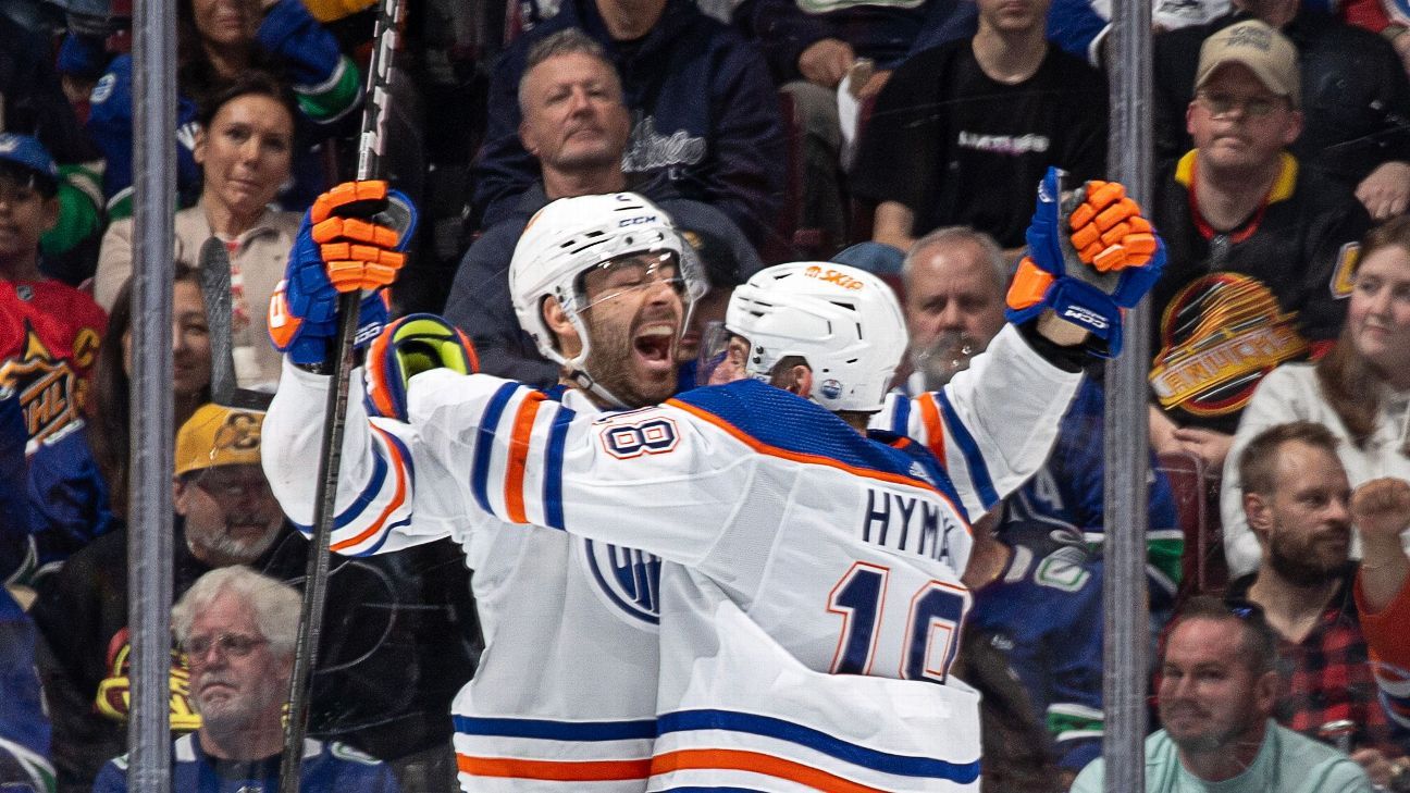 Bouchard's OT goal caps rally as Oilers tie series