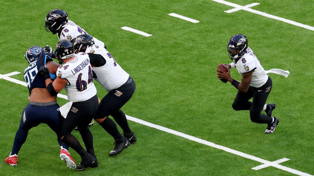 Who will protect Lamar Jackson remains a puzzle for Ravens