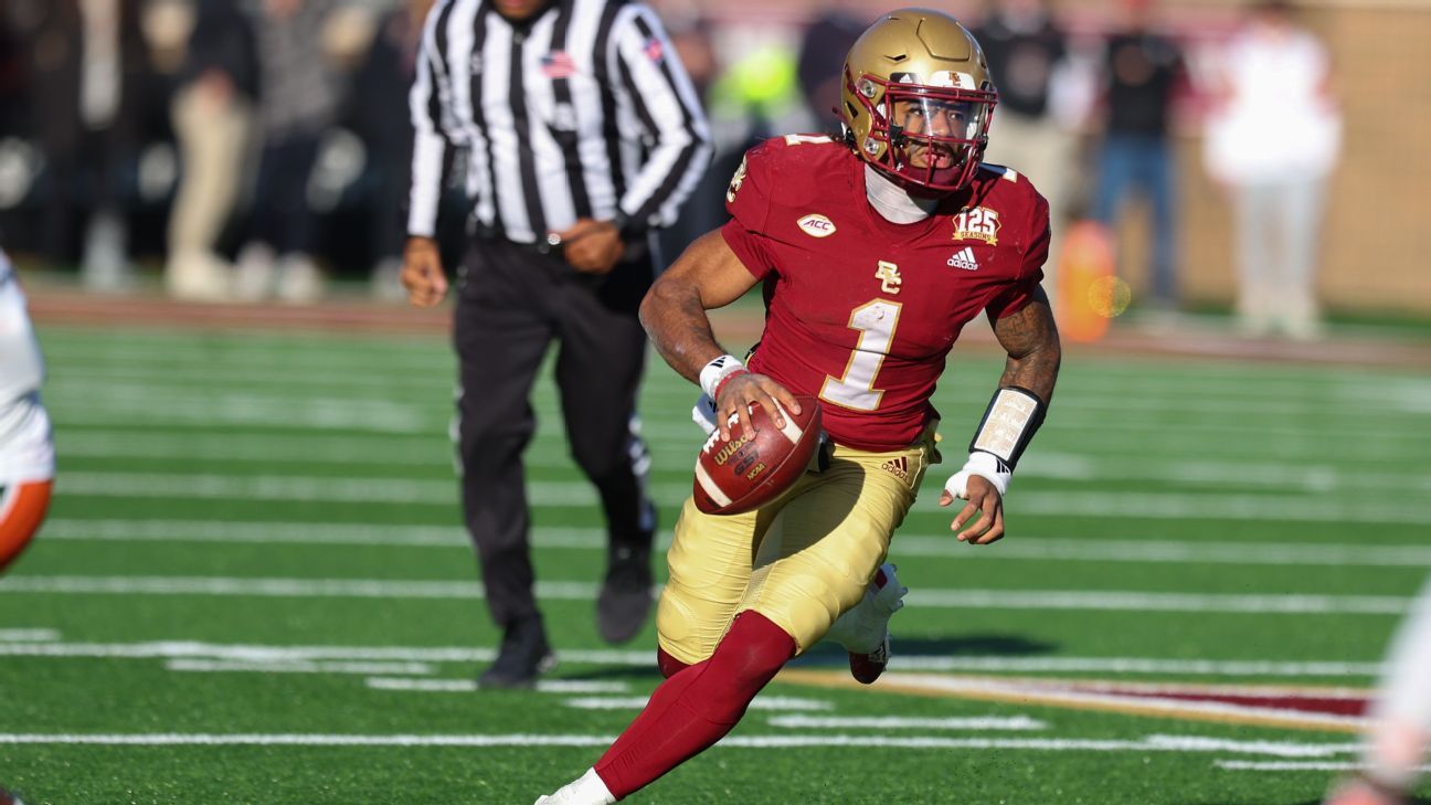 Boston College QB Castellanos ruled out vs. WKU