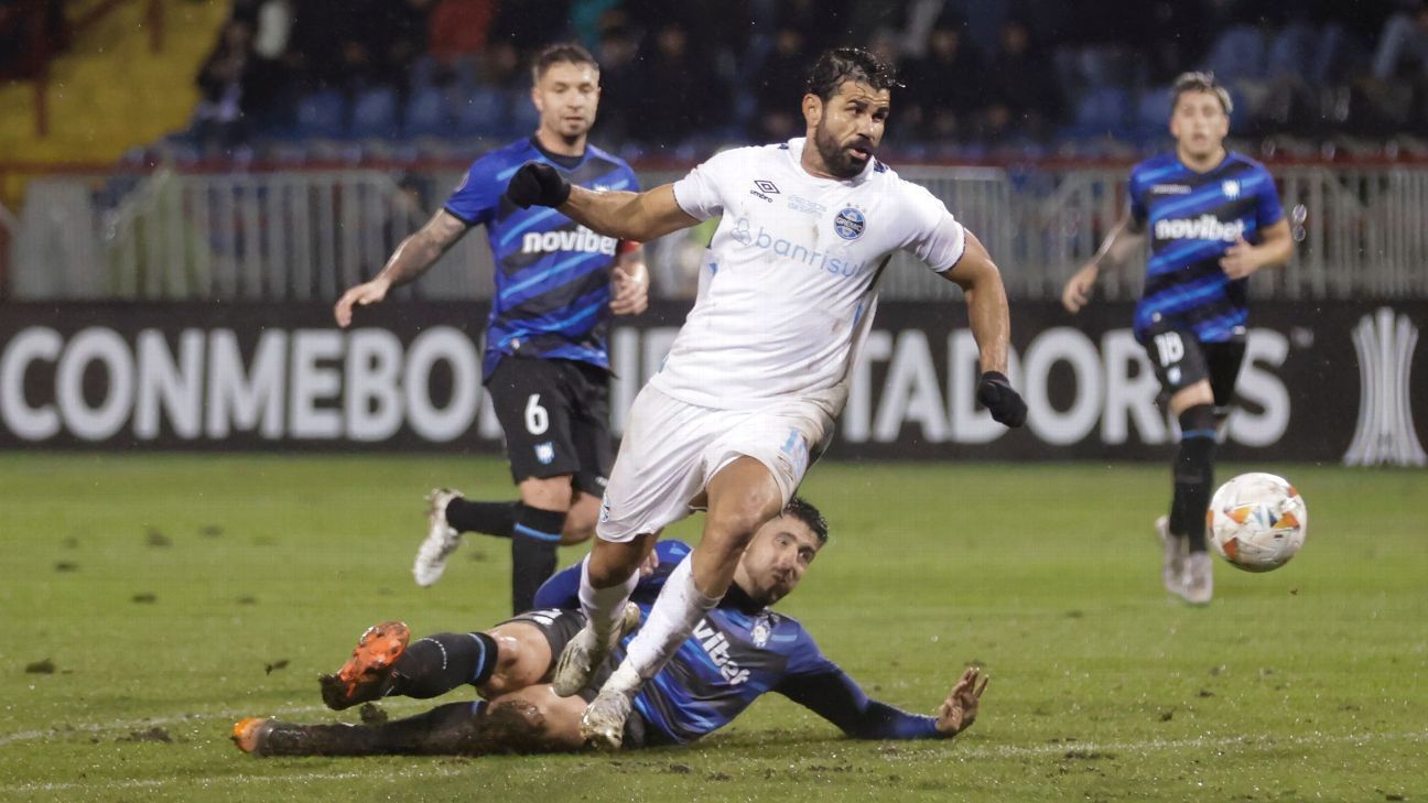 Diego Costa sofre lesão grave na coxa e pode ficar ausente no Grêmio.