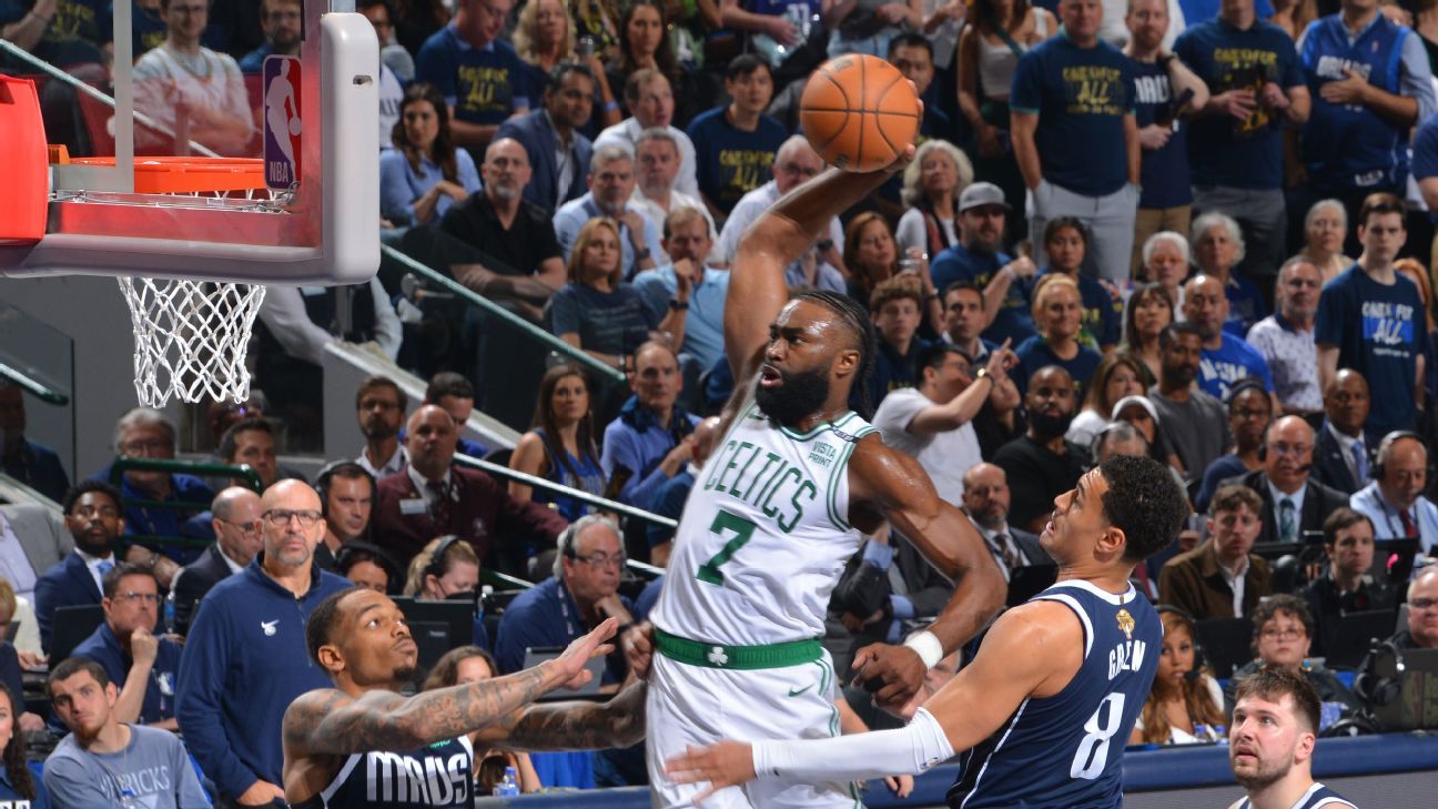 Top photos from Jaylen Brown’s one-handed dunk in Game 3