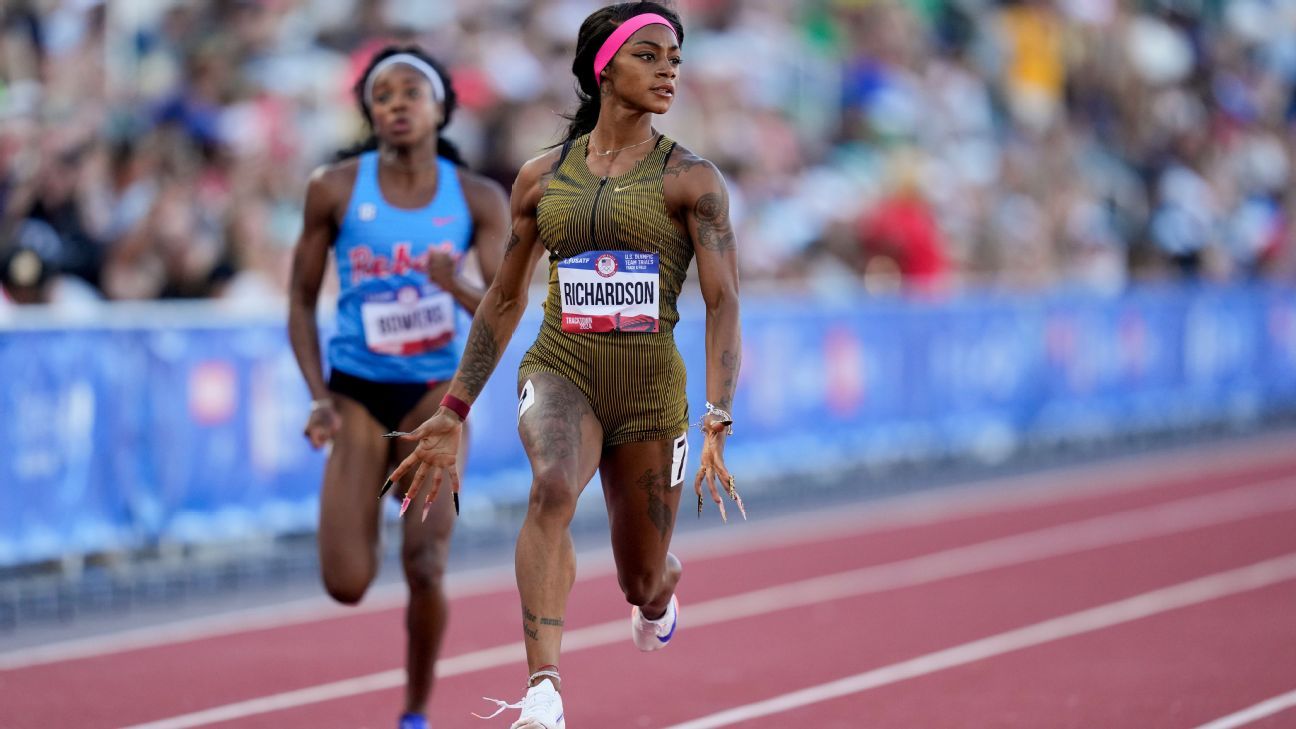 Richardson begins U.S. Olympic track trials with 100 heat win - ESPN