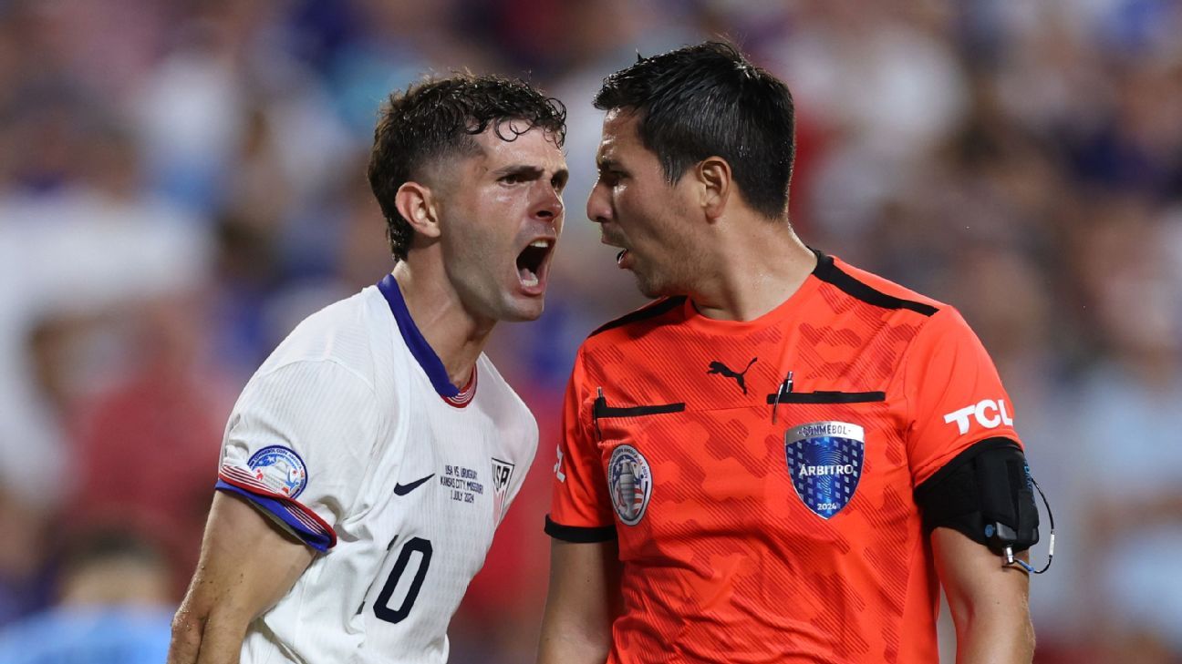 Copa America: USA captain Pulisic 'cannot accept' referee's decisions