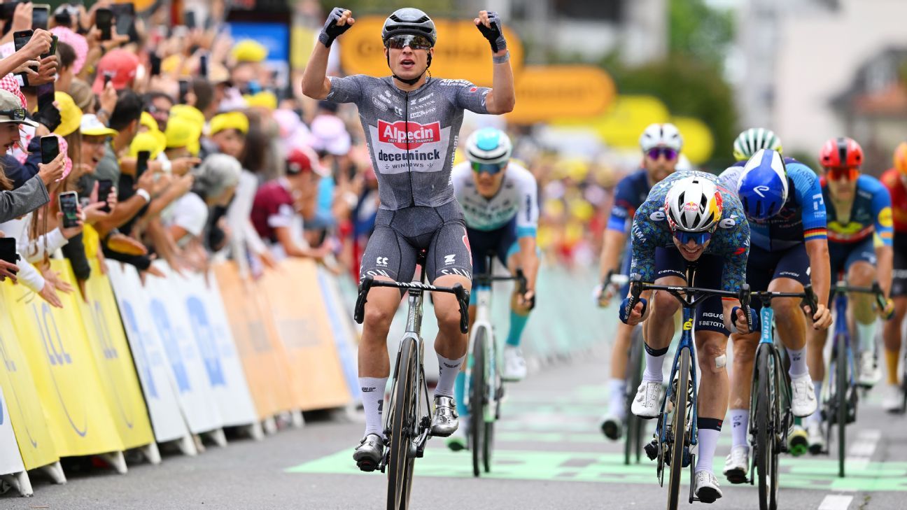 Jasper Philipsen wins Tour de France stage; Tadej Pogacar keeps lead - ESPN