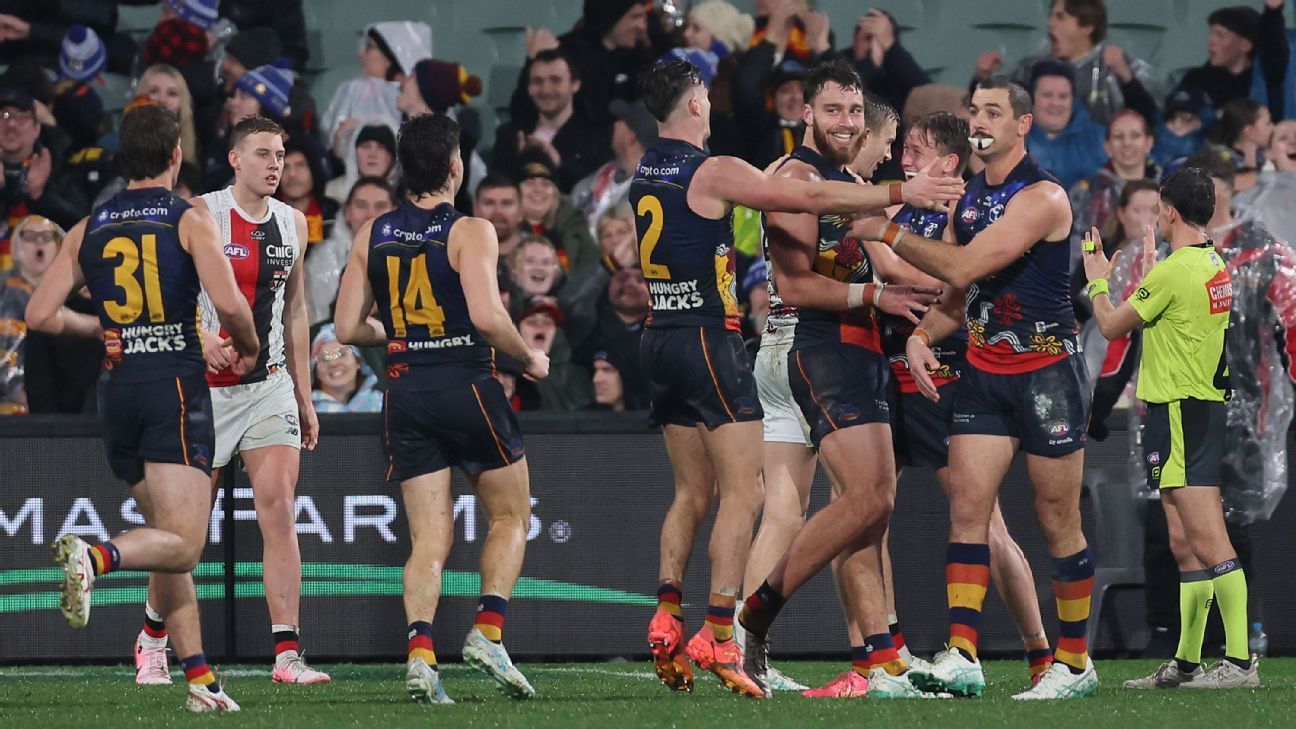 Sholl prominent as Adelaide sink St Kilda in AFL slog