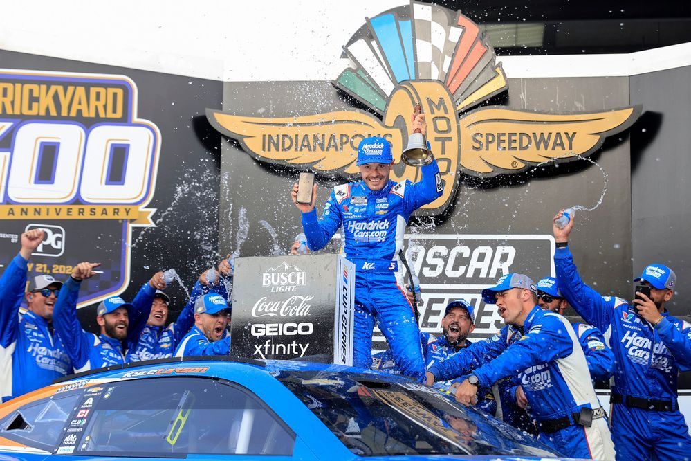 Larson closes strong for 'surreal' Brickyard win