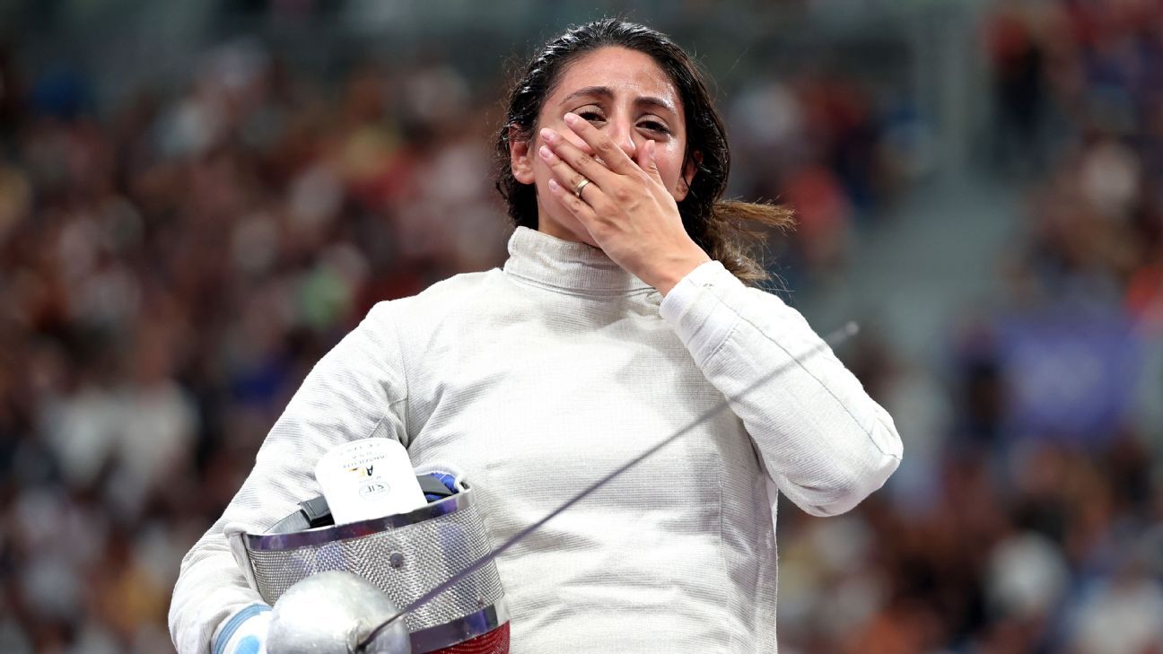 Fencer Nada Hafez reveals she competed while seven months pregnant - ESPN