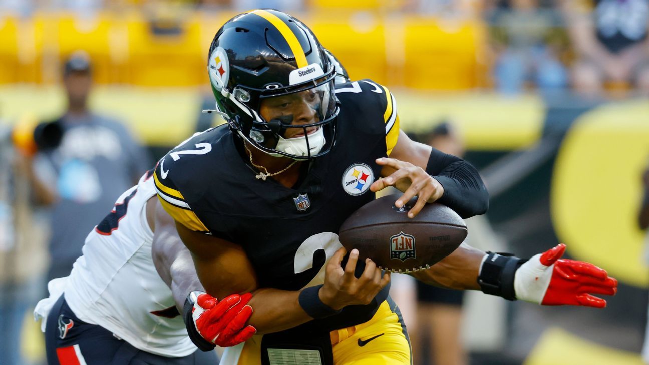 Justin Fields' Steelers debut marred by fumbles in preseason loss ESPN