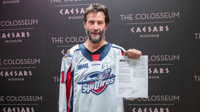 Living out a childhood dream: Keanu Reeves inks one-day deal with the OHL's Windsor Spitfires