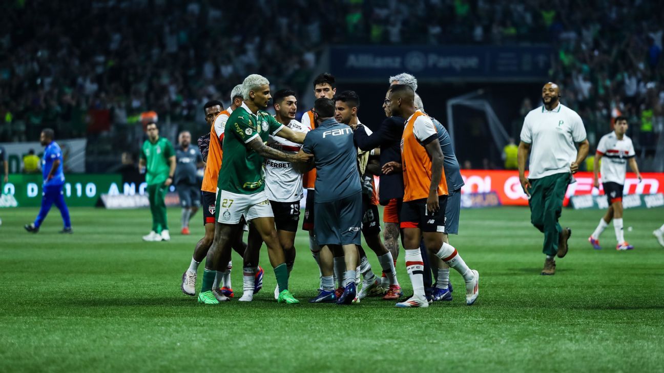 São paulo e Palmeiras pagam multas e liberam jogadores brigões no clássico Brasileiro