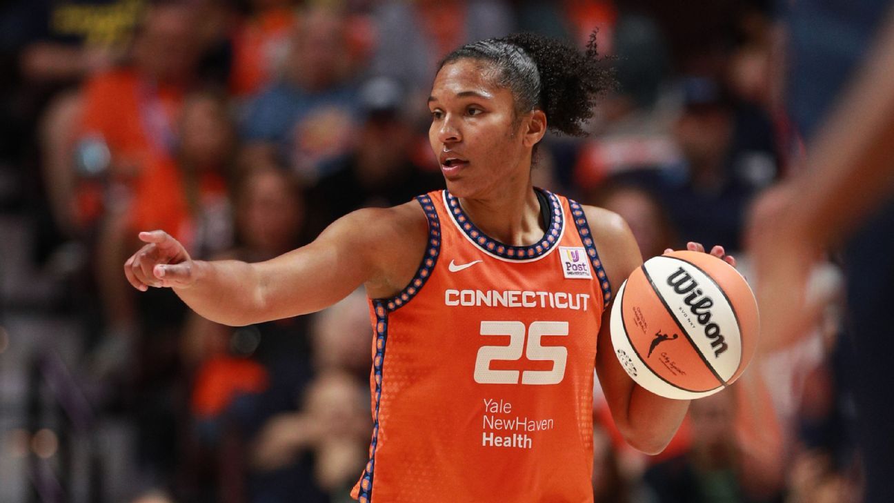 Alyssa Thomas and Marina Mabrey lead Sun to victory over Fever in Game 1