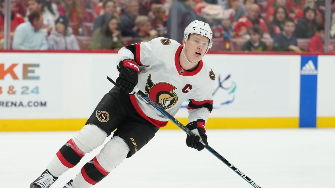 Sens' trio of Tkachuk, Norris, Pinto out vs. Jets