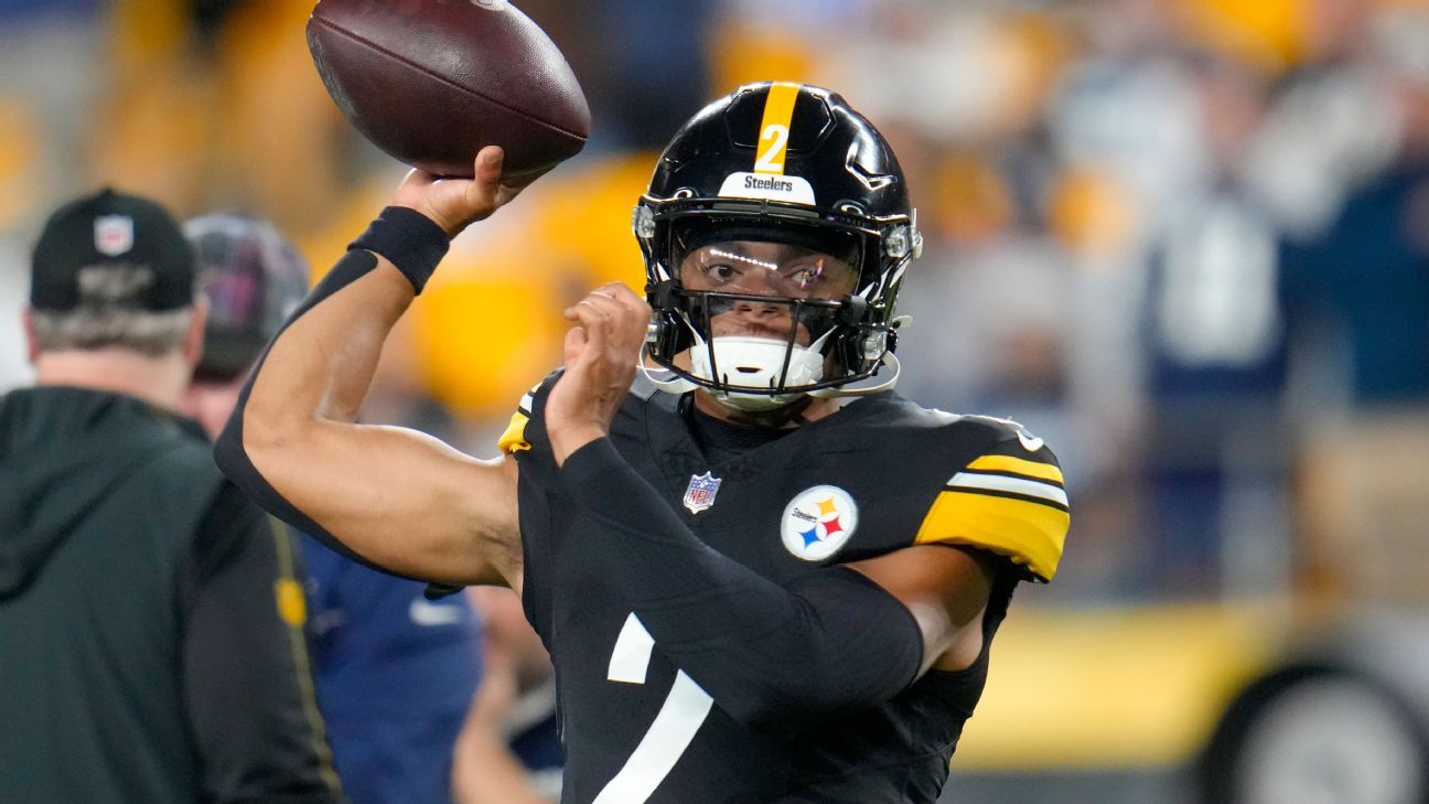 Steelers backup QB Justin Fields is inactive against the Giants