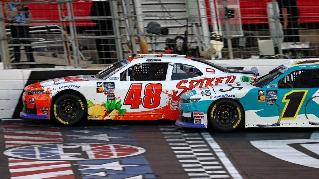 Sam Mayer wins in Charlotte after a late caution upends the Xfinity race