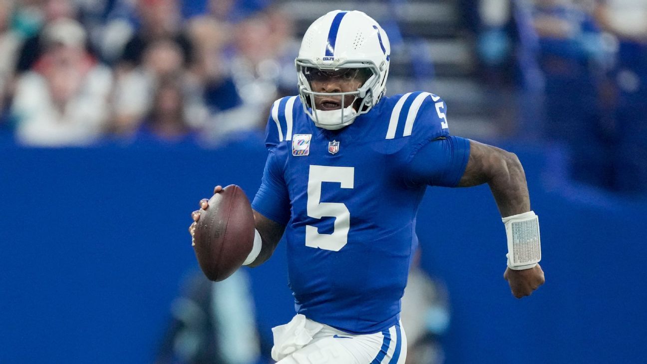Colts bench Joe Flacco, turn back to Anthony Richardson at QB ESPN