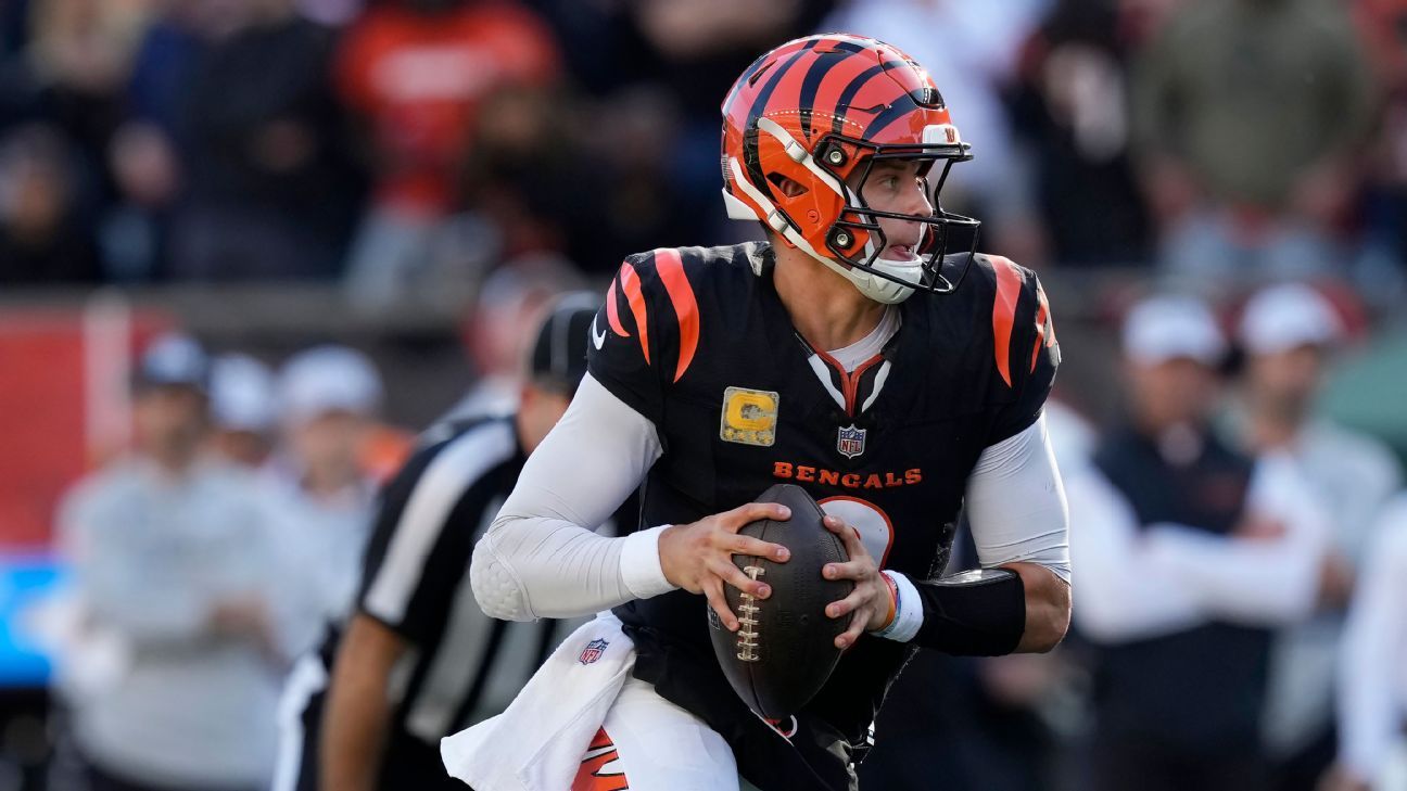 Joe Burrow of the Bengals is unhappy despite scoring 5 touchdowns in the win against the Raiders