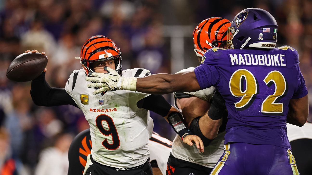 NFL Ravens' Nnamdi Madubuike had Bengals QB Joe Burrow's number ESPN