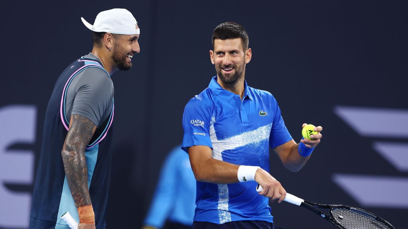 Novak Djokovic, Nick Kyrgios win in doubles debut in Brisbane - ESPN