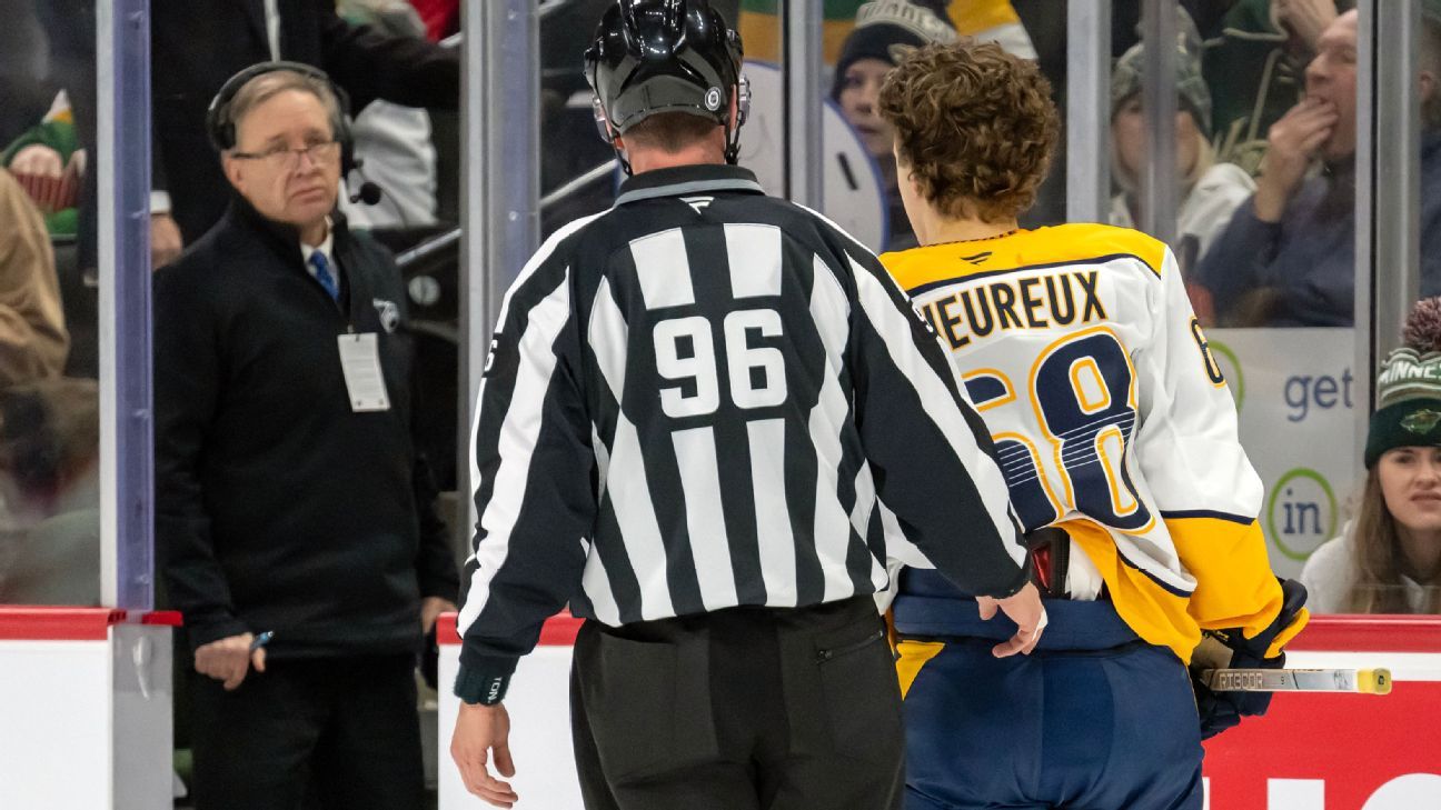 Preds' L'Heureux gets 3-game ban for slew-foot