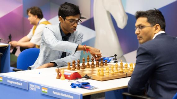 R Praggnanandhaa in action