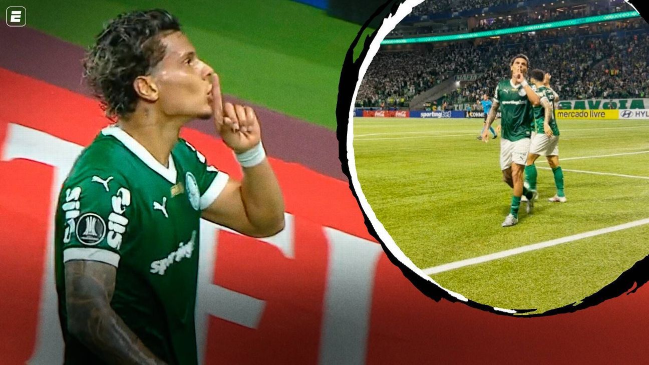 Richard Ríos Marca Gol e Faz Gesto de Silêncio pelo Palmeiras no Allianz Parque