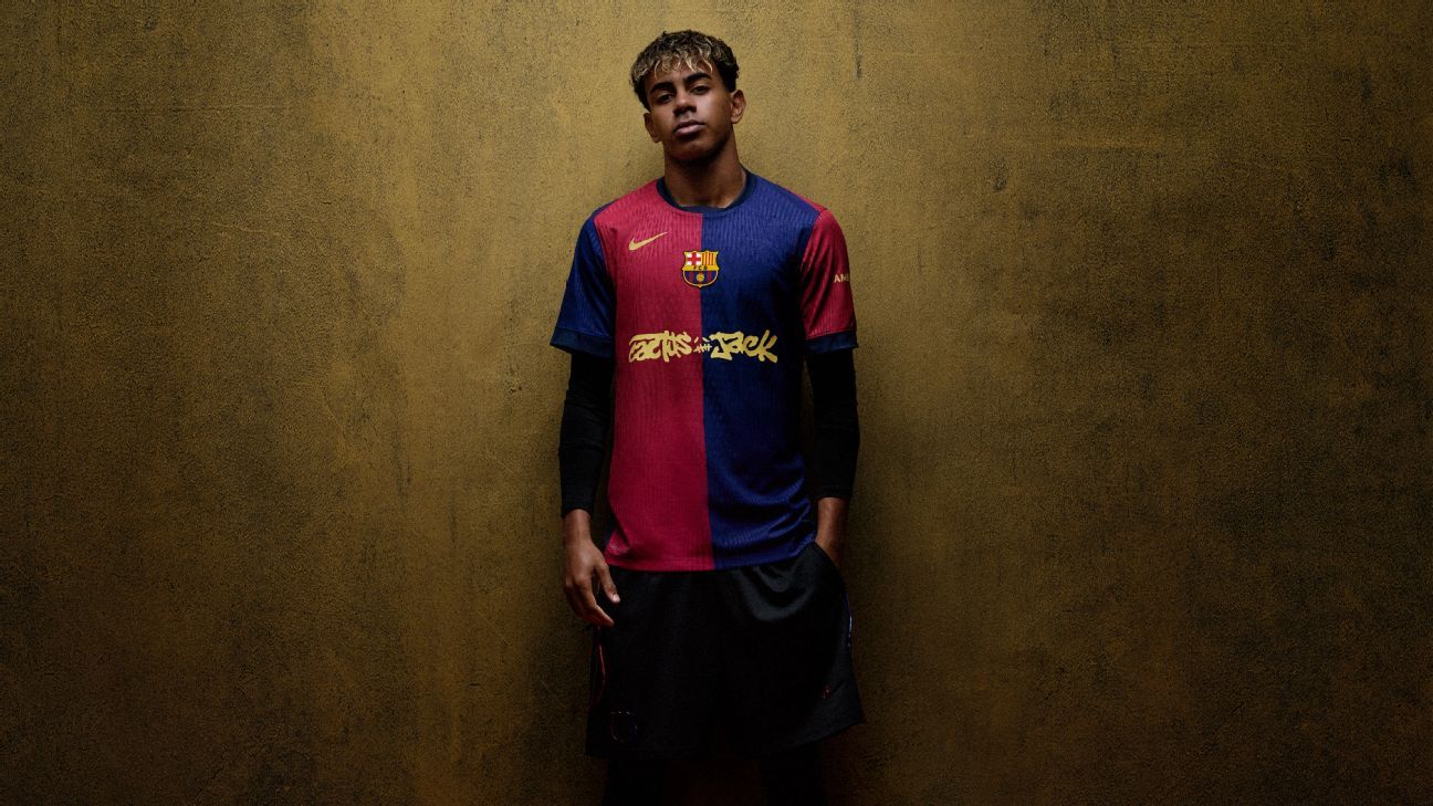 Barça unveil Travis Scott jersey for Clásico