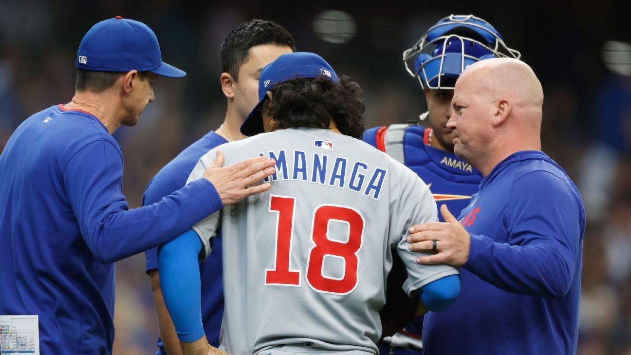 Cubs’ Imanaga exits early after injuring left leg