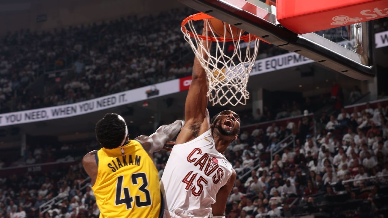 Donovan Mitchell flies high for poster dunk in Game 2 of Pacers-Cavs