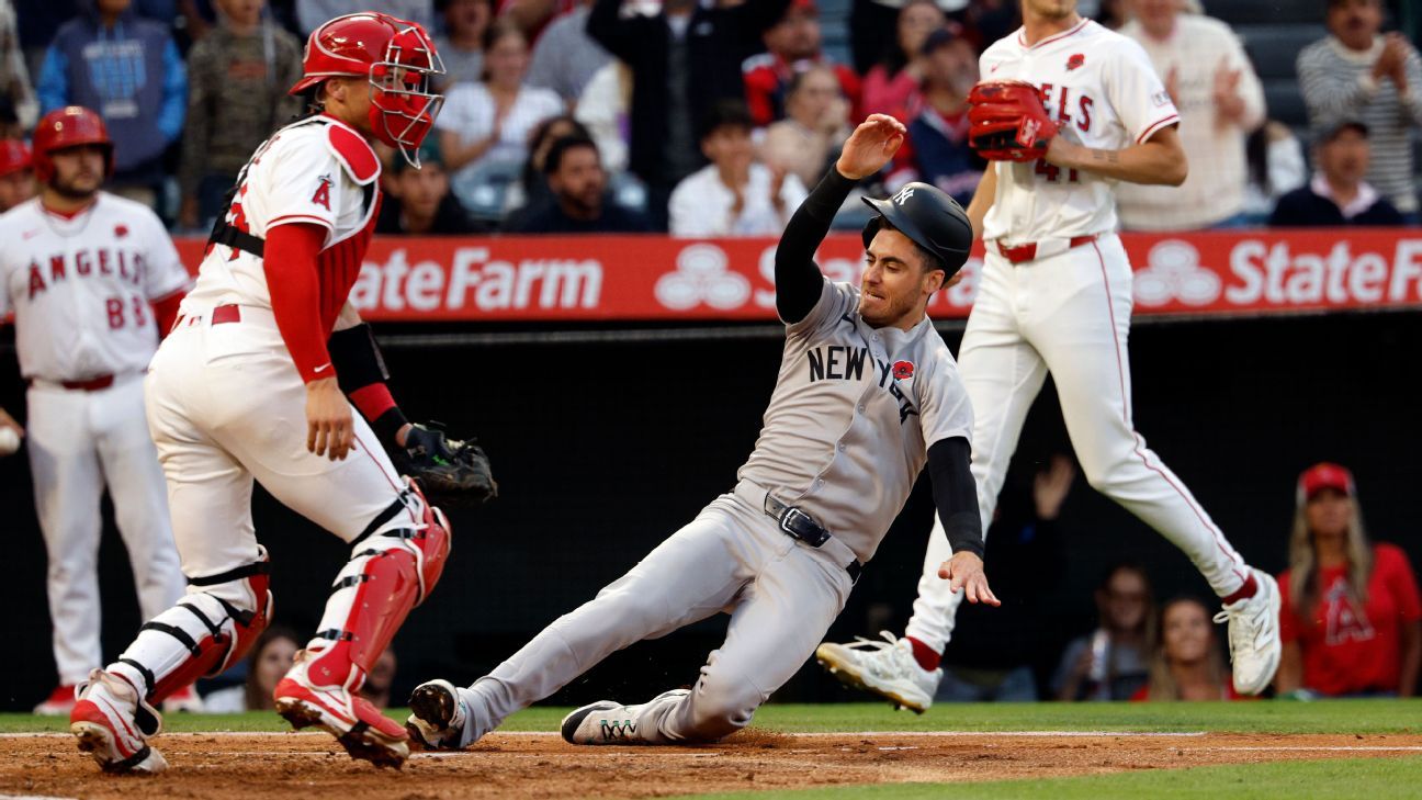 Angels catcher O’Hoppe hit in head by backswing