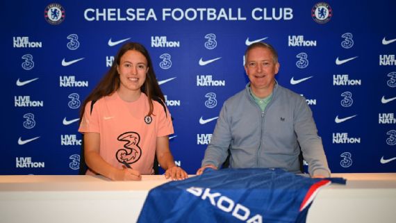 Mara Alber poses with Chelsea chief Paul Green