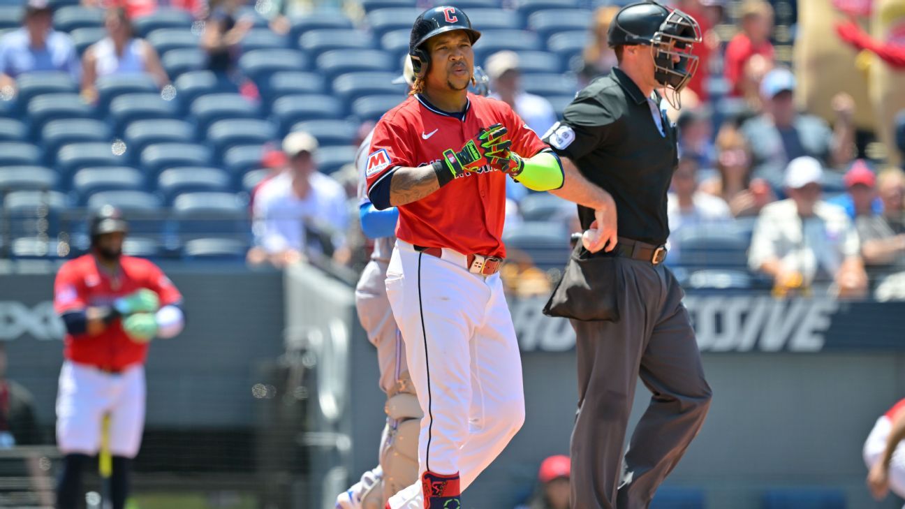 3B Ramírez out of Guardians’ lineup after HBP