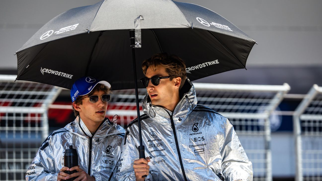 George Russell y Andrea Kimi Antonelli