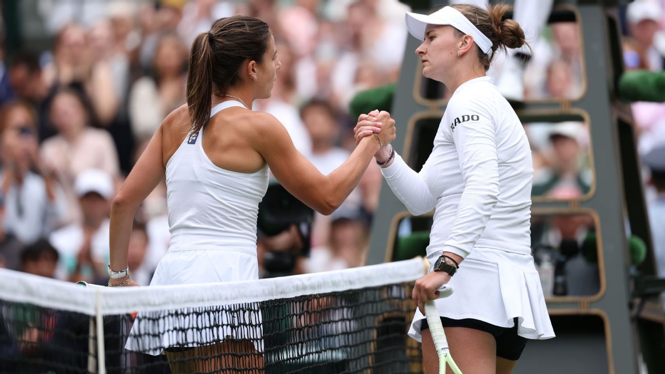 Barbora Krejcikova's loss means the women's side will crown a different Wimbledon champion for the ninth straight tournament -- the longest such streak in the history of the grass-court Grand Slam. Serena Williams was the last repeat champ in 2016.