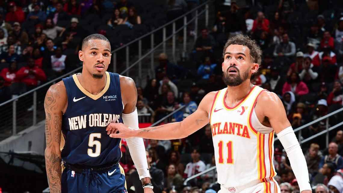 Dejounte Murray playing for the Pelicans.