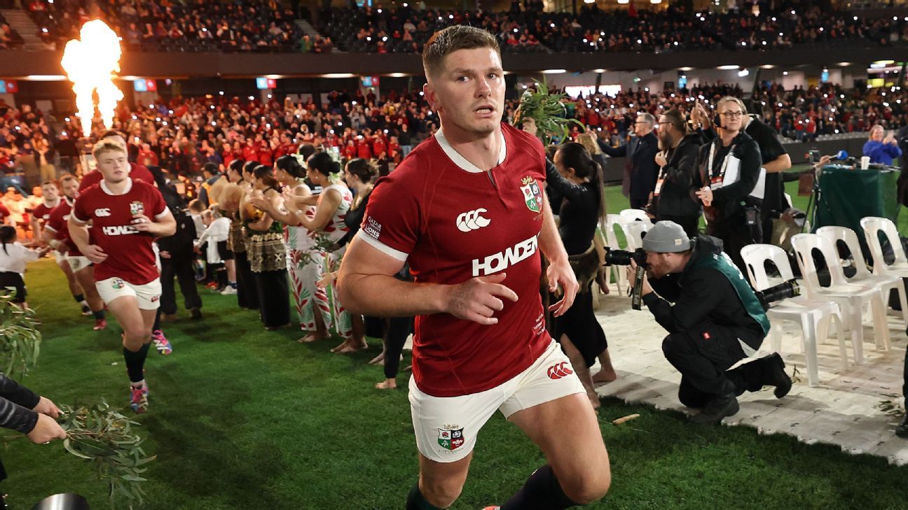 Owen Farrell led the Lions out as captain on Tuesday.