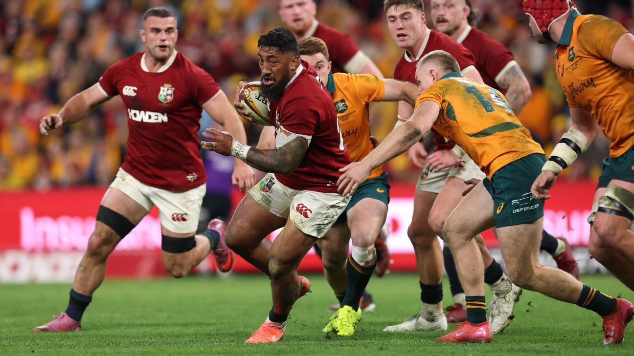 Bundee Aki reemplaza a Sione Tuipulotu en el centro de los British and Irish Lions para el segundo Test contra Australia en el Melbourne Cricket Ground.