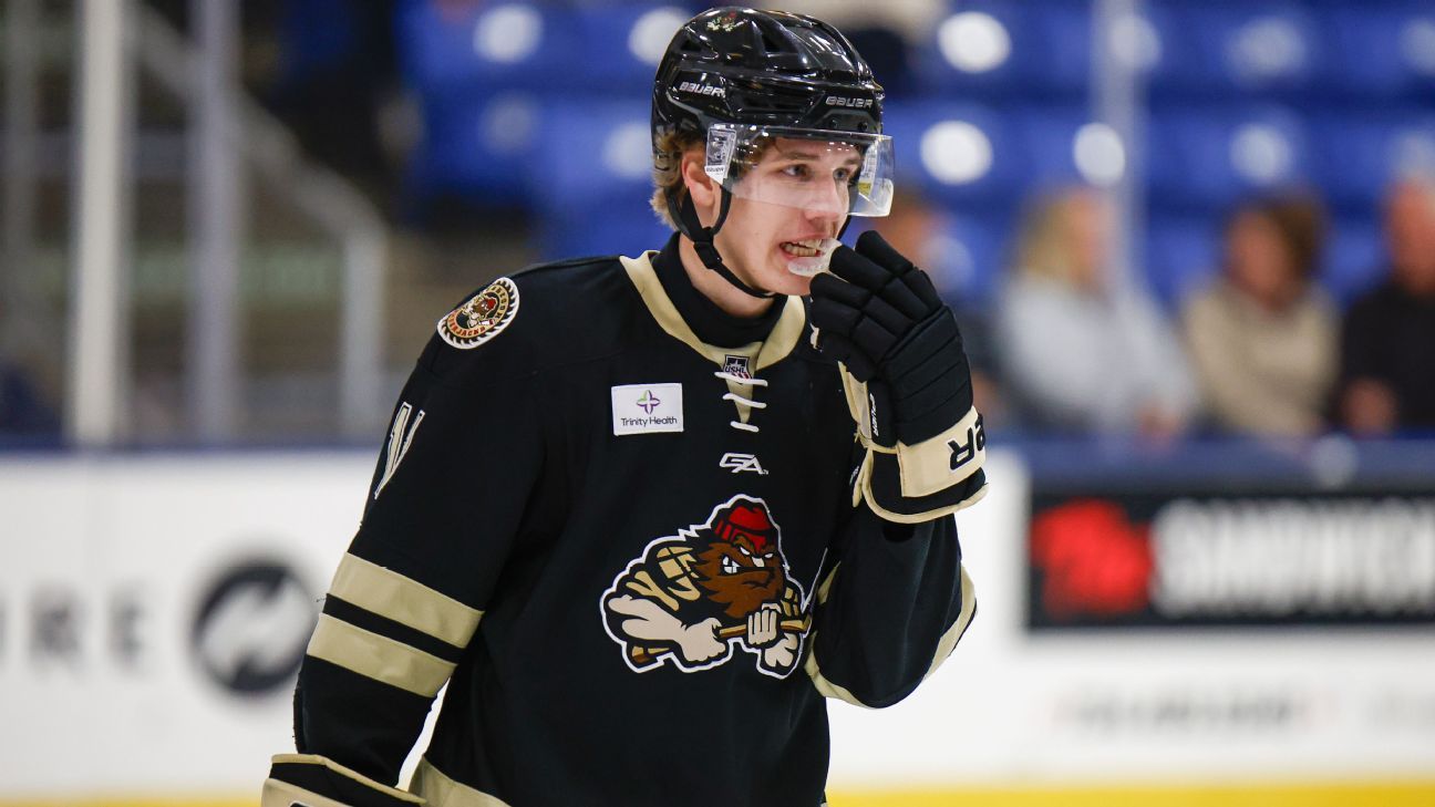 Tynan Lawrence will skate for the Muskegon Lumberjacks this season before heading to Boston University in 2026-27.