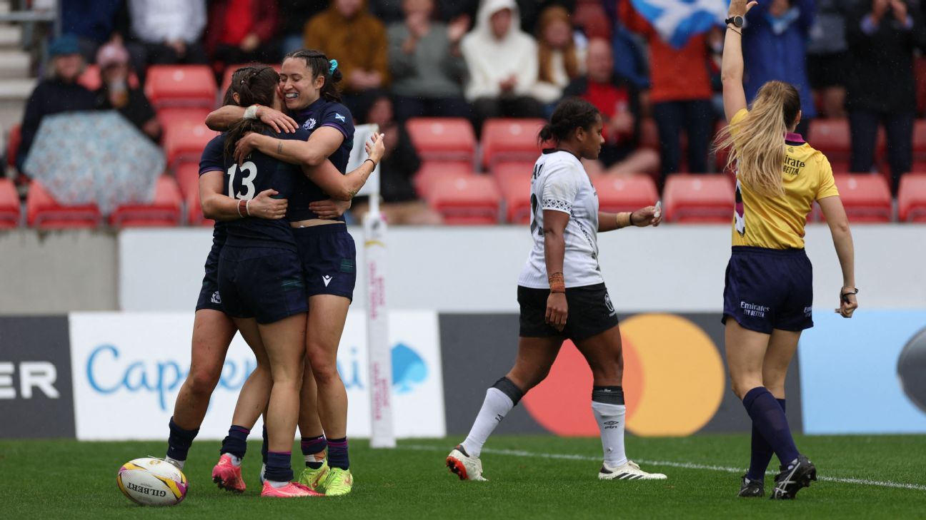 Emma Orr's try earned Scotland the bonus point they desired from their win over Fiji in Manchester.
